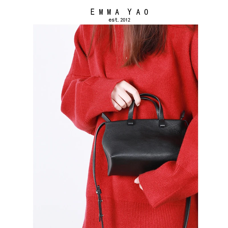 EMMA YAO женская кожаная сумка через плечо модная Корейская Сумка-тоут брендовые сумки на плечо