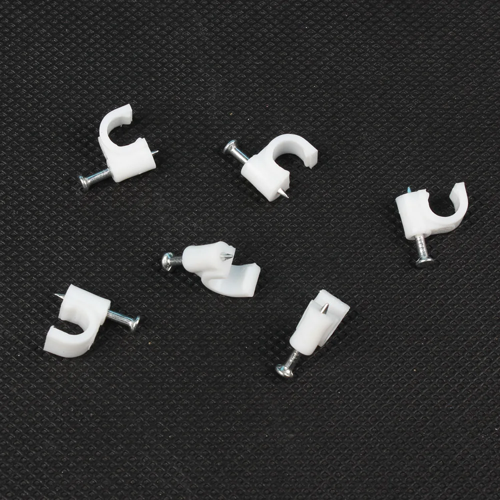 6 мм круглые зажимы для кабеля 100 шт./пакет белые Y6|nail wire clips|cable clipcable nail |