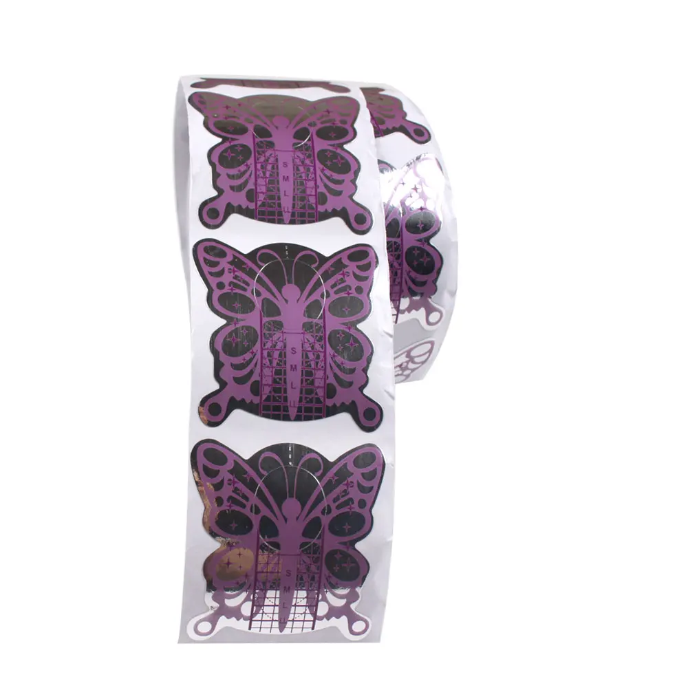New Design 500Pcs/roll Nail Form Sticker UV Gel Nail Art Tip Extension Guide Tools for Salon Nails Care Transparent JT172