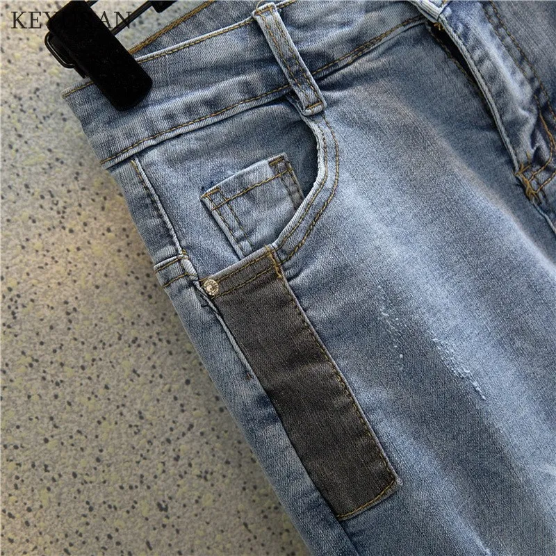 Patchwork Jeans For Women Spring Bottom Ripped Loose Harem Denim Trousers Fashion Streetwear Clothing Pantalones Vaqueros Mujer |