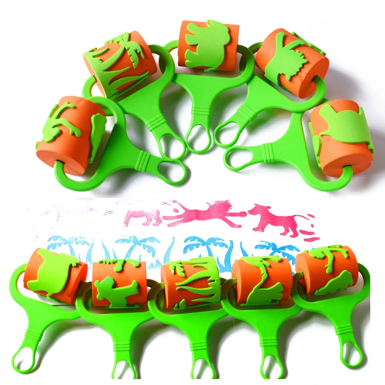 16 см EVA губка роликовая кисть для детей рисование животных Детская Краска