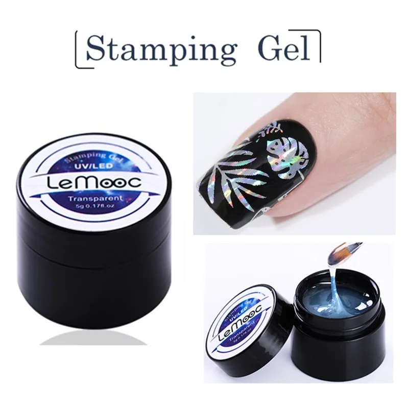 Stamping Gel Polish LEMOOC штамповочный гель с принтом для маникюра, ногтей, 5 мл цветов, замочить от УФ-украшения, штамповочная гелевая пластина, лак для ногтей - Цвет: Stamping Gel Polish