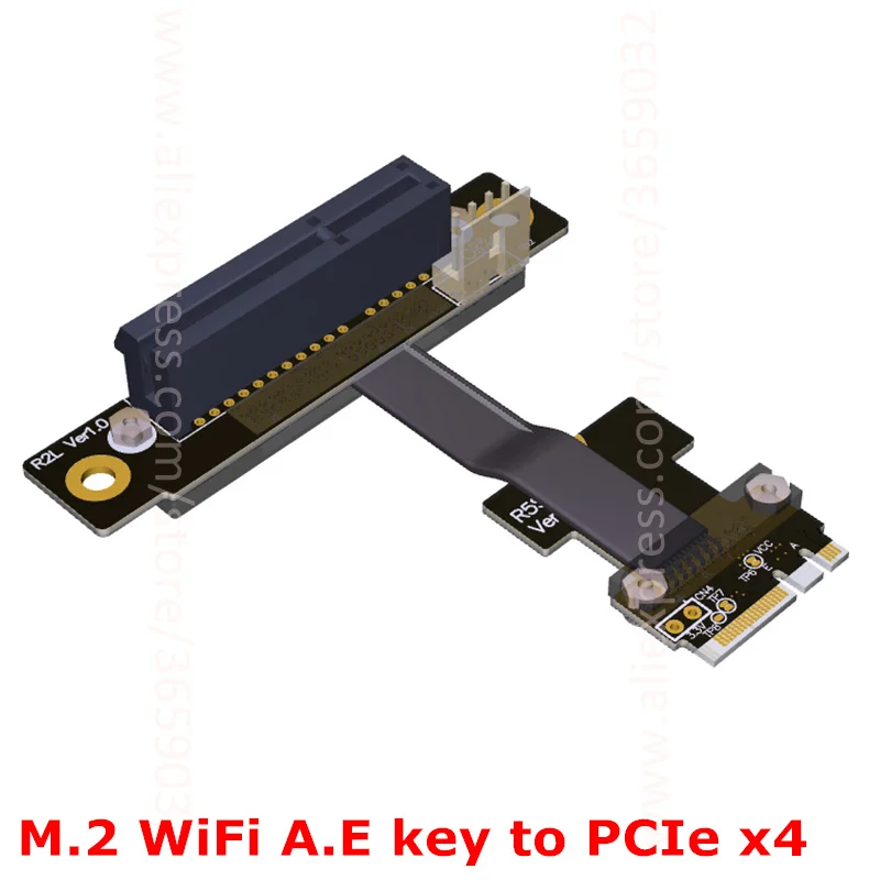 Elbow M.2 Wi Fi ключ A E + к PCIe 4x расширитель переходника карта Gen 3 0 кабельный A.E m2 pci e x4 для
