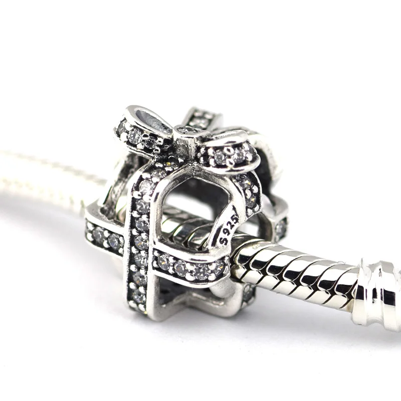 Подходит бренд браслет серебряные бусины 925 пробы ажурная Рождественский