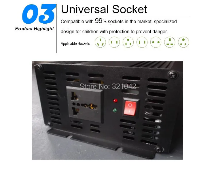 Высокое качество и многофункциональный 1500 Вт UPS Инвертор постоянного тока 12 В в переменный ток 220 В с функцией зарядки аккумулятора