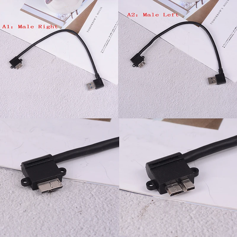 Левый/правый угловой 90 градусов usb 3 0 A папа к micro B кабель для компьютера кабели и