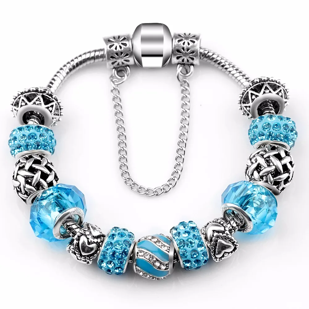 Женский браслет с бусинами из венецианского стекла|bracelets for|bracelets for women silvercharm bracelet