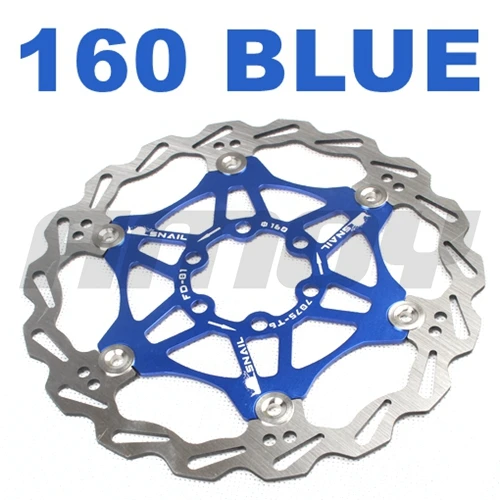 160mm BLUE Улитка горный велосипед MTB DH 160 мм 180 мм 203 мм 6 болтов плавающий велосипедный Алюминиевый ротор дисковый тормоз ротор - Цвет: 160mm BLUE