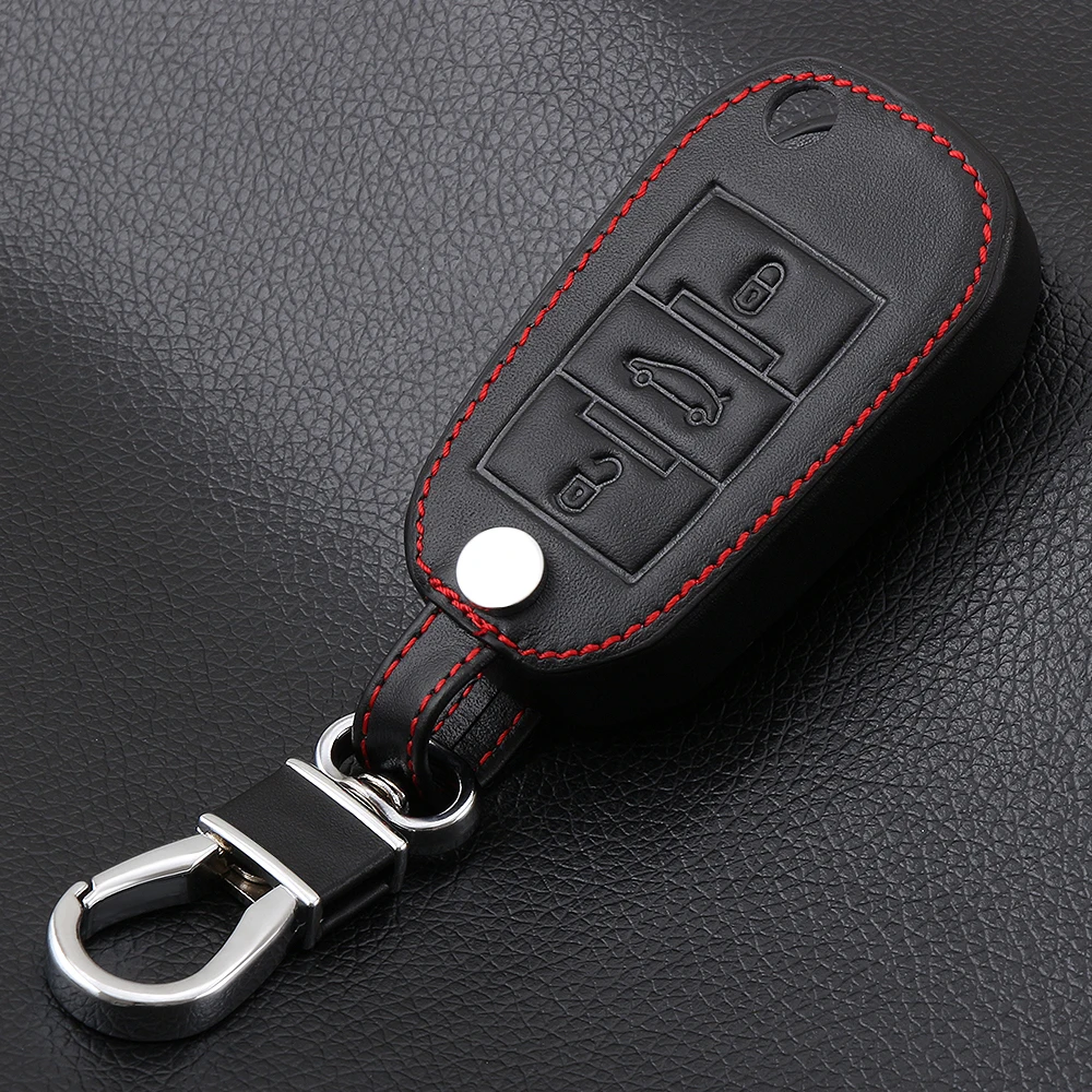 Кожаный чехол VCiiC для автомобильного ключа Citroen C4L CACTUS C5 C3 C6 C8 Picasso Xsara Peugeot 3008 308 RCZ 508