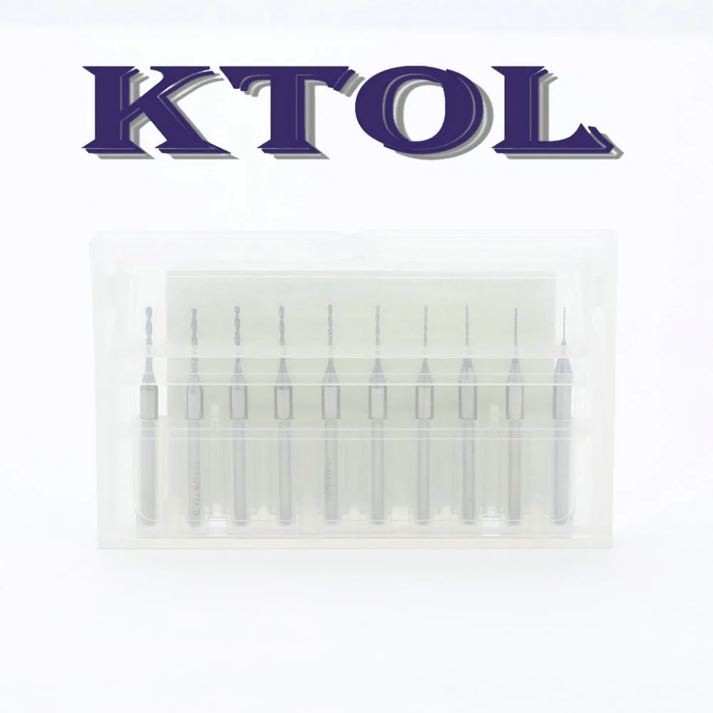 KTOL 0 1 мм карбидные Мини CNC PCB Сверла Фрезы Инструменты фрезы Набор фрез 10 шт.|milling