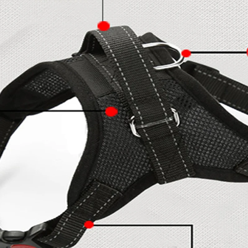 

Breathable Mesh Medium large dog harness for Summer vest Reflective tape yarn comfortable mesh pet dog big dog harness