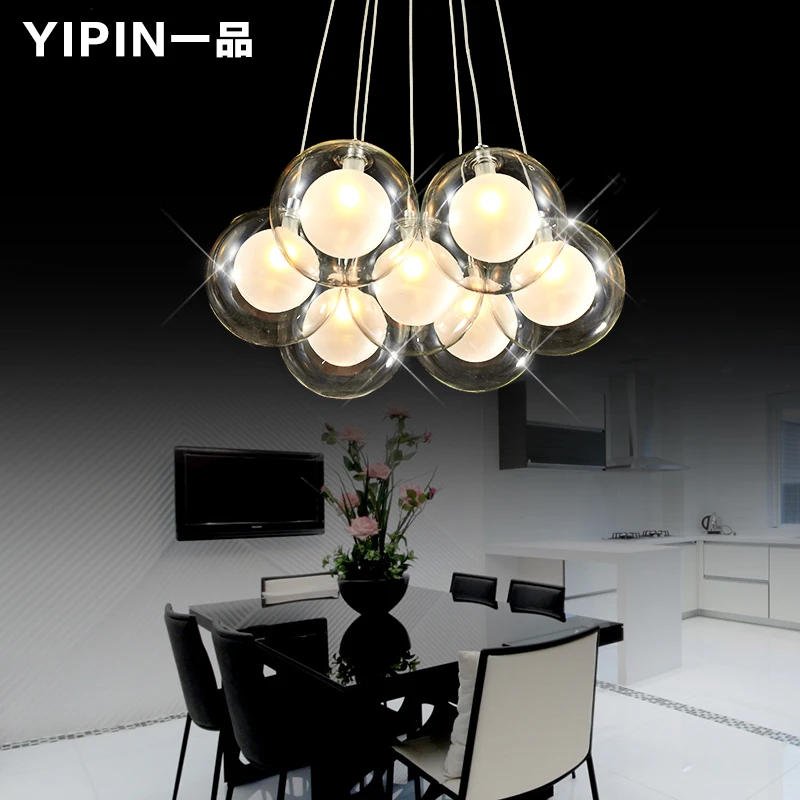 Stylish modern minimalist restaurant lamps LED glass ball bubble long chandelier lighting Parlor Bar | Аксессуары для одежды