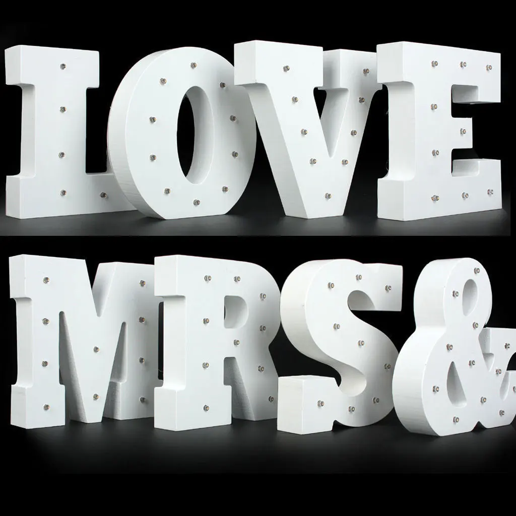 Деревянный светодиодный винтажный светильник с буквенным принтом 6 дюймов в