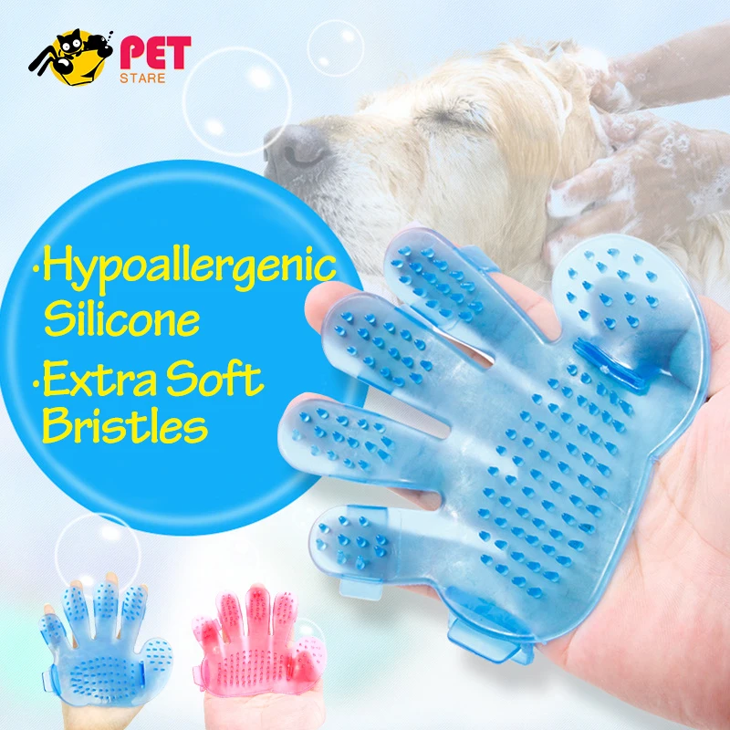 Pet Dog Comb Bathing Supplies Cat Grooming Shower Bath Massage Brush for Hand Shaped Glove Hypoallergenic Silicone |