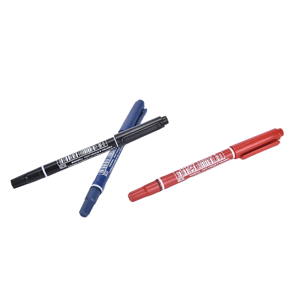 1PC Creative Double Marker Pen Permanent Black Ink Pens Metallic CD Ceramic Glass Plastic Wood Paper Paint Caneta Escolar | Канцтовары