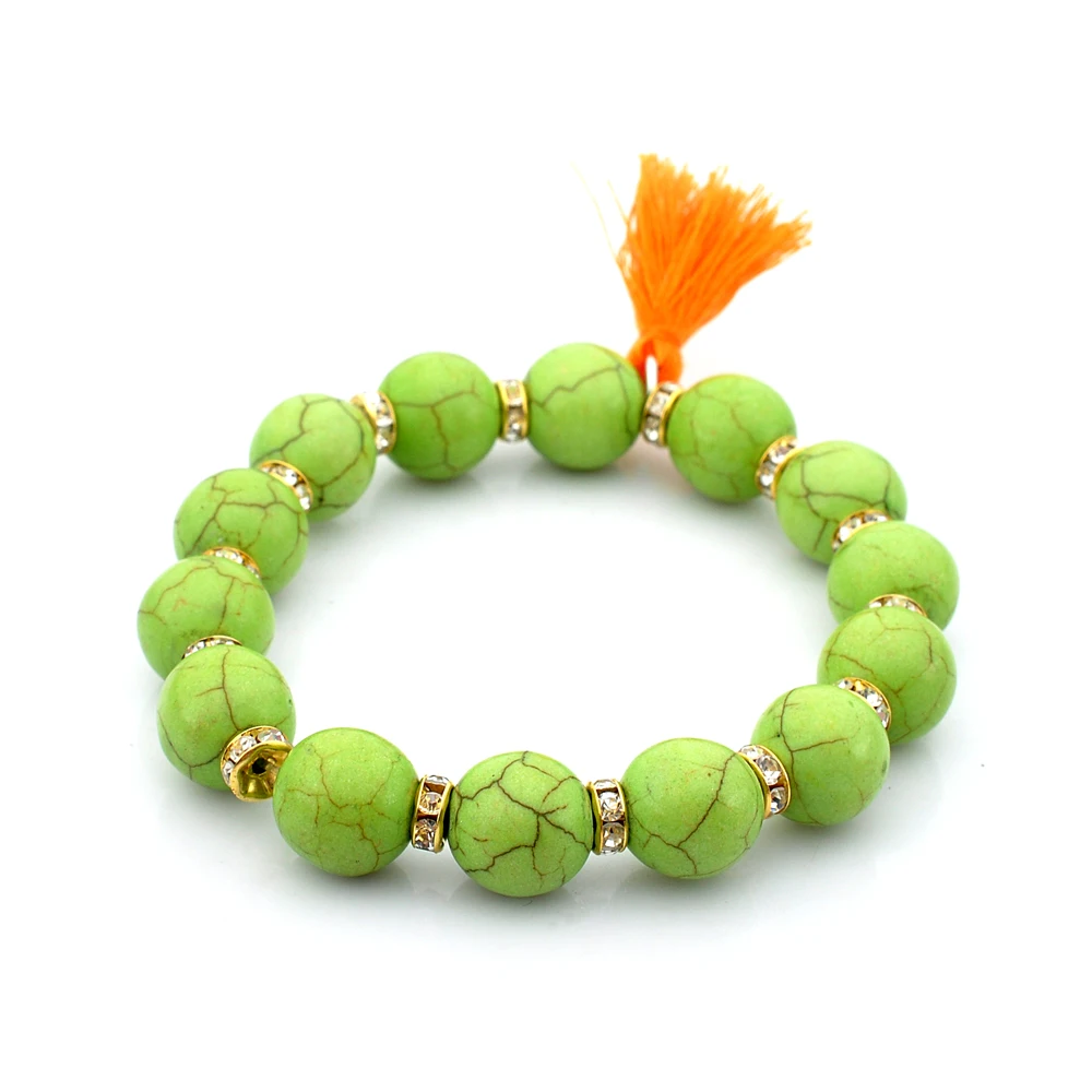 10 мм натуральный камень бисер кисточки женщина с браслетом популярный стильный и