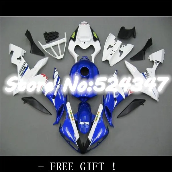 Для YZF R1 синий 2004 2005 2006 1000 A101257 YZF1000 сине белые YZFR1 04 06 05 обтекатель|yzf r1|fairing r104 r1 fairings