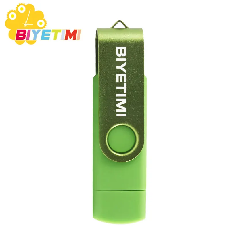 Green Biyetimi USB-флешка многофункциональная USB-флешка OTG для смартфона Android с двойным приложением - Цвет: Green