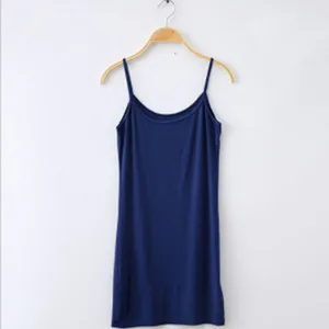 Royal blue Женская однотонная длинная майка, сексуальная Длинная майка на бретельках, блузка с запахом, летняя повседневная сексуальная женская блуза без рукавов, 8 цветов - Цвет: Royal blue
