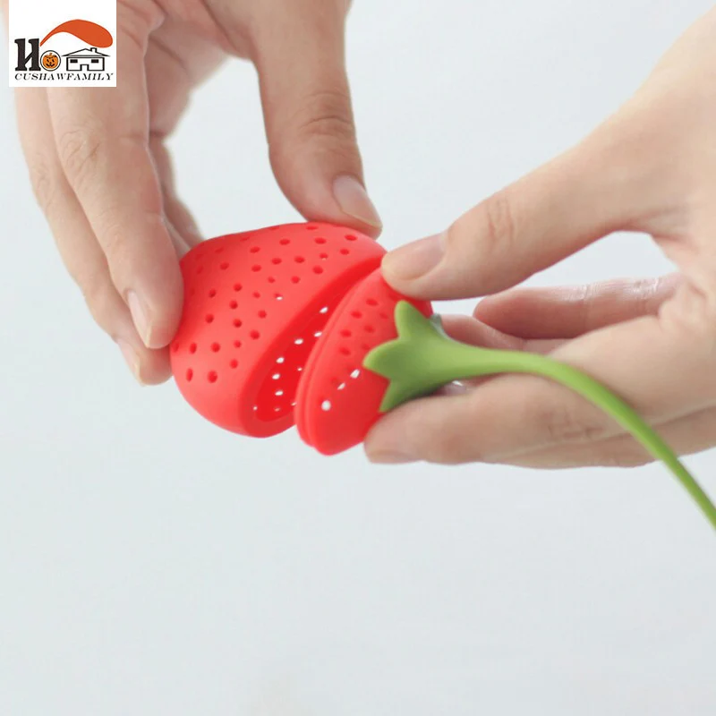 1 шт. Милые силиконовые клубники для чайных пакетиков подвесной чайный пакетик