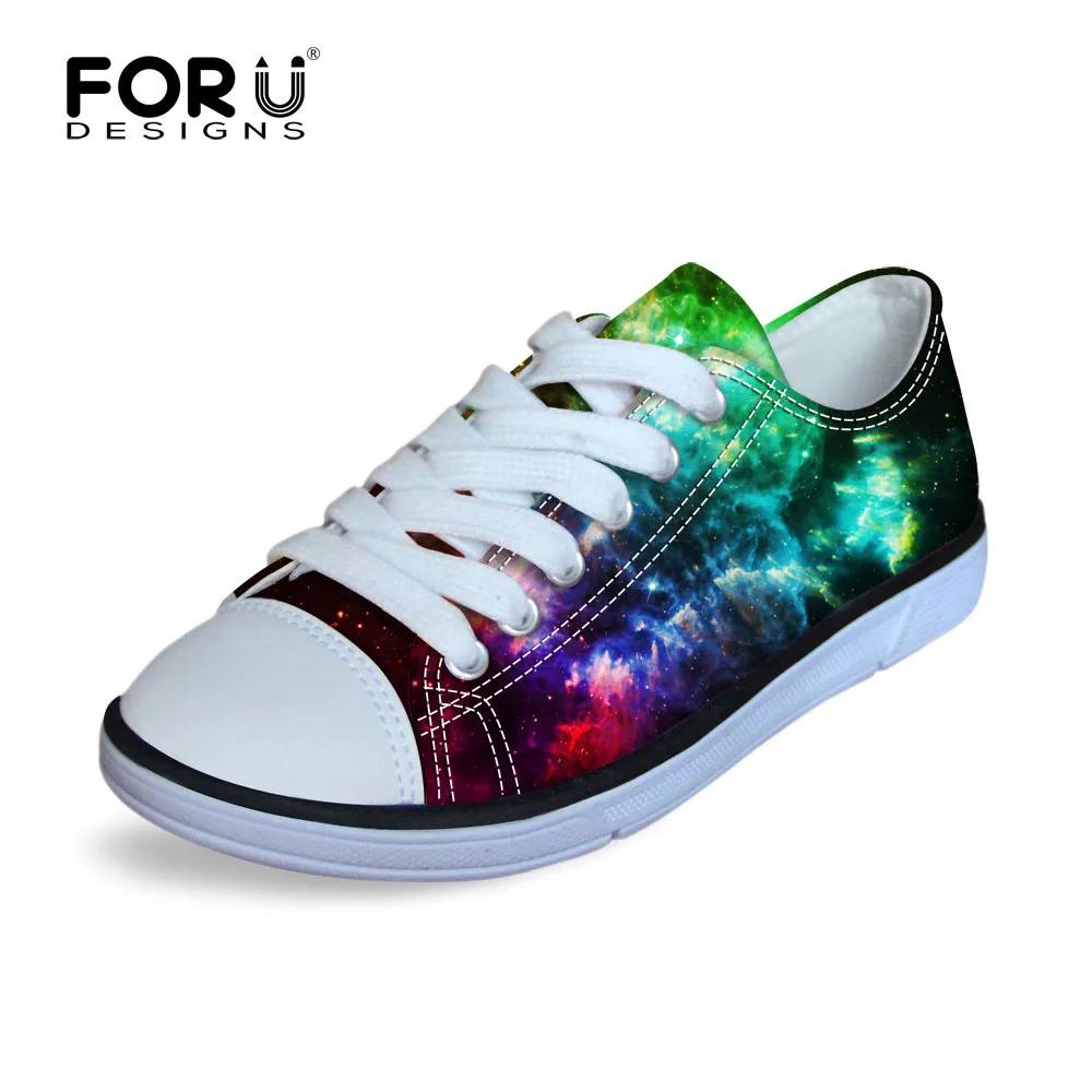 Forudesigns/3D Galaxy планеты звезды печати детей Обувь парусиновая обувь Кружево на шнуровке Обувь для детей Обувь для мальчиков и Обувь для девочек низкая прогулочная спортивная обувь