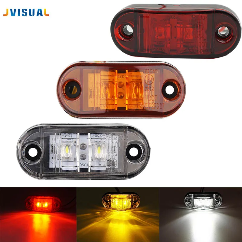 10 шт. 12V 24V светодиодный Янтарный красный белый боковой Светодиодный Маркер