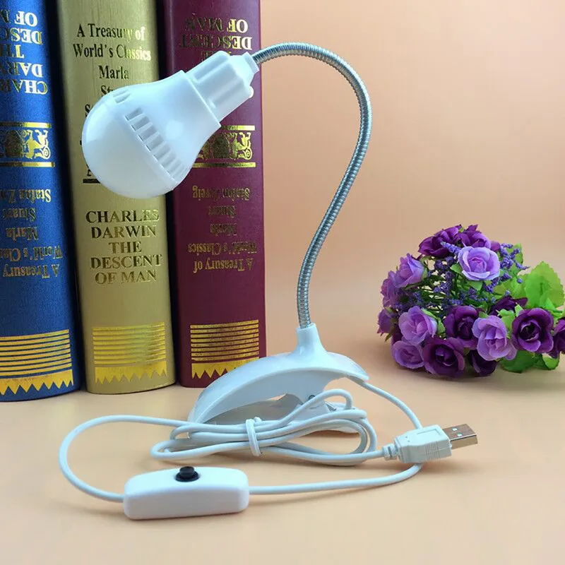 Светодиодные настольные лампы гибкая USB клипер клип защита глаз свет для чтения