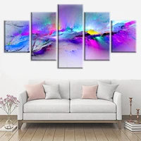 5 pieces watercolor wall art posters for living room abstract colorful clouds canvas painting hd print home decoration pictures