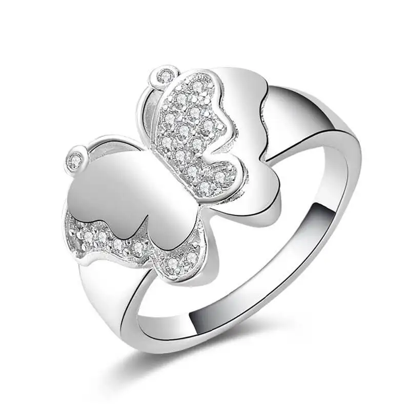 Модное циркониевое серебряное кольцо с индивидуальным творческим