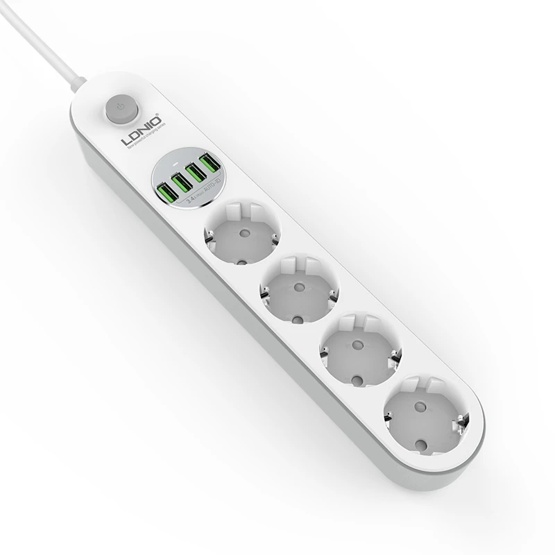 LDNIO Настольный удлинитель питания три/fou USB 250 В номинальное напряжение зарядное
