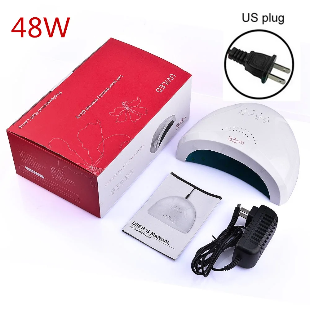 US Plug 48W RU Shipping! 48W UV LED Lamp Nail Dryer for Gel Nail Polish Time Display Gel Drying Quick Cure Gels Nail Art Salon Manicure Tool - Цвет: US Plug 48W