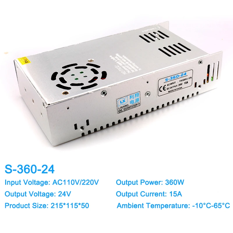 1 шт. S-360-12 S-360-24 AC110V/220В до 12В/24В Импульсный источник питания охлаждающий