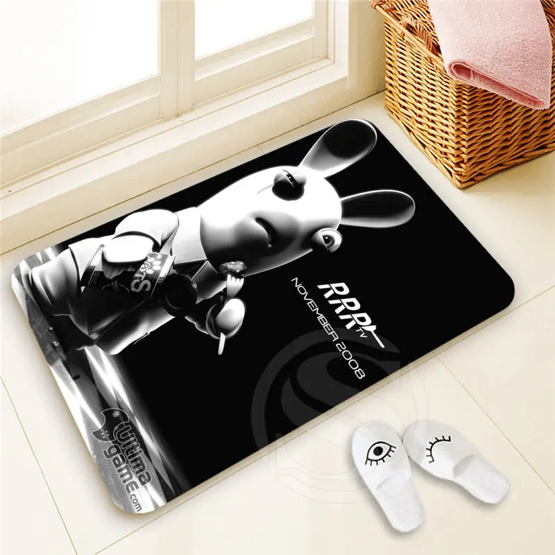 H-p958 пользовательские Raving Rabbids#3 двери Коврики Домашний Декор Высокое качество узор двери Коврики пол Коврики ноги площадку sq00806# h0958 - Цвет: Бургундия