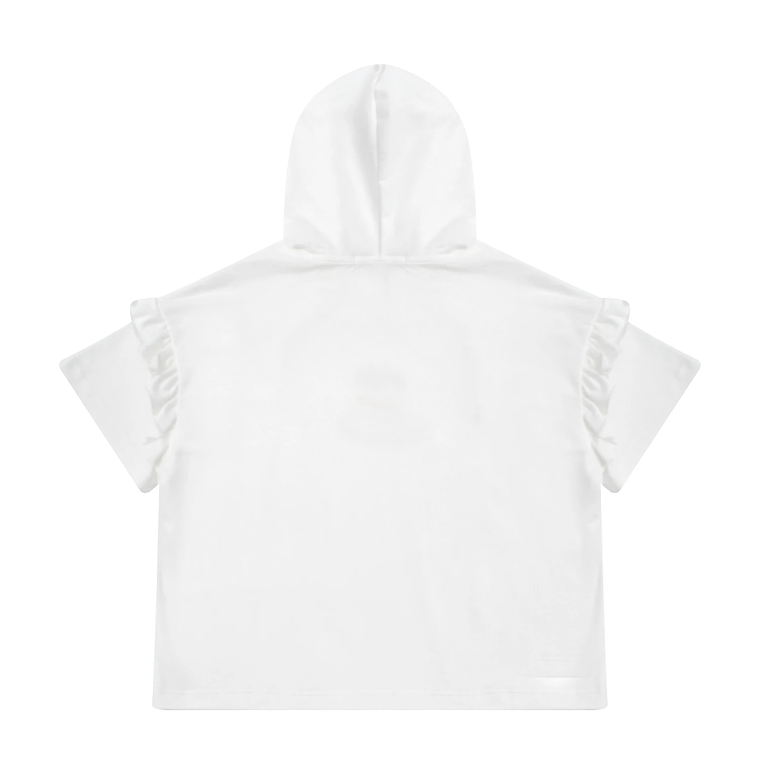 Женская толстовка с коротким рукавом белая футболка оборками и принтом клубники