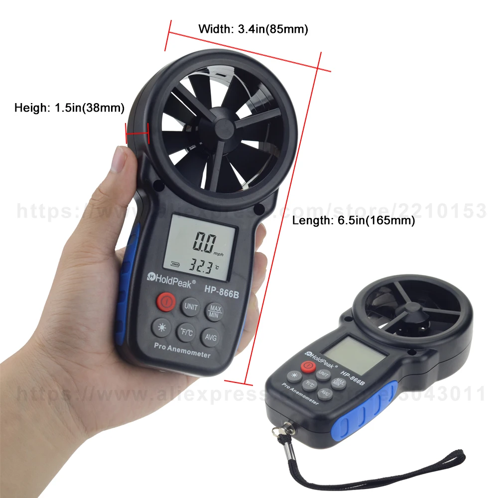 Ручной цифровой анемометр оснащен сумкой.|device car|device communicationdevice picture |