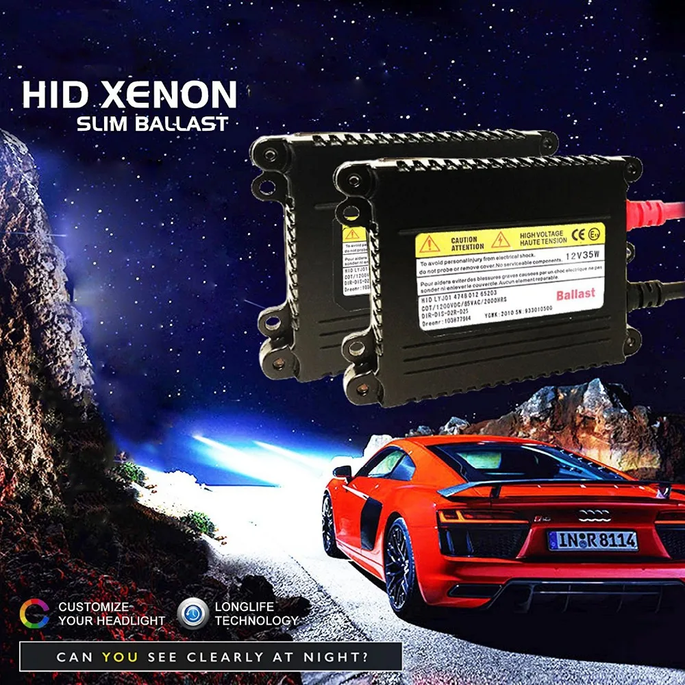 2 шт. 35 Вт DC Ксеноновые блок зажигания блок H7 H1 H4 H11 H3 9005 9006 880 H13 Xenon HID балласт автомобильных фар электронные балласты