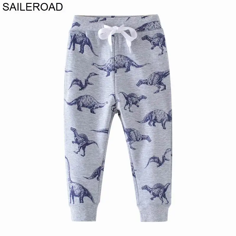 SAILEROAD Динозавр Pattern Зимние Брюки для Мальчиков Осень Детские Спортивные Брюки для Детской Одежды Мальчиков Свитер Брюки на 6 Лет - Цвет: 7083 same picture