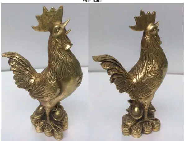 

OLD copper Elaborate Old crafts Brass Pure copper metal sculpture Statue Zodiac Year Cock Rooster Chicken Animal Wealth Statue