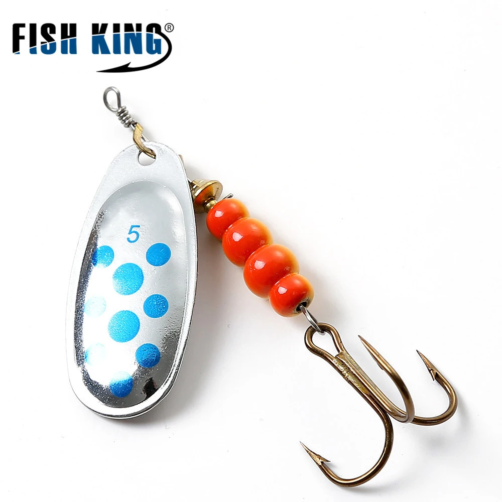 FISH KING 6 Color 0#-5# Spinner Bait With Treble Hooks 35647-BR Arttificial Bait Fishing Lure