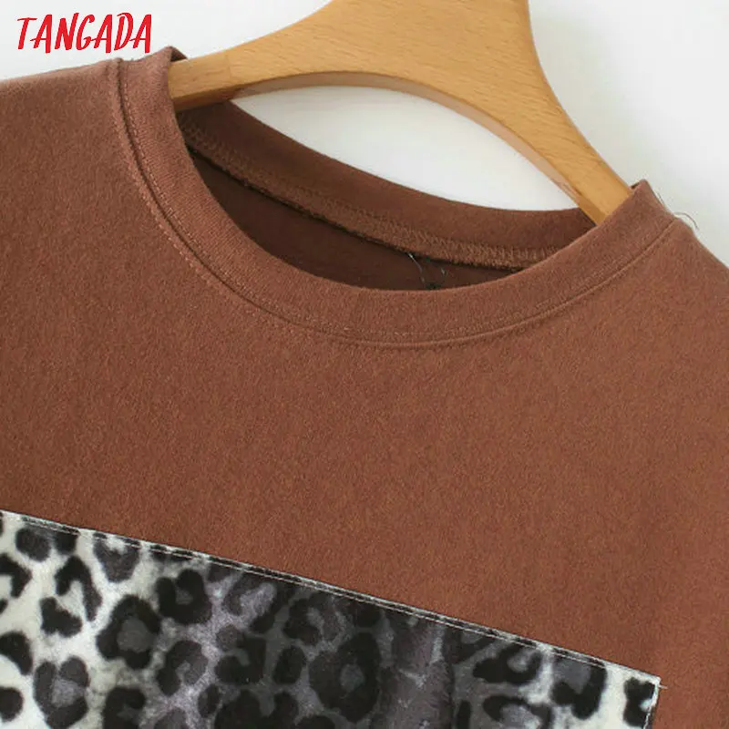 Tangada, модная черно-белая футболка, Корейская одежда, животный узор, футболка, короткий рукав, vogue, повседневный Топ, футболка, женские рубашки, 2TB01