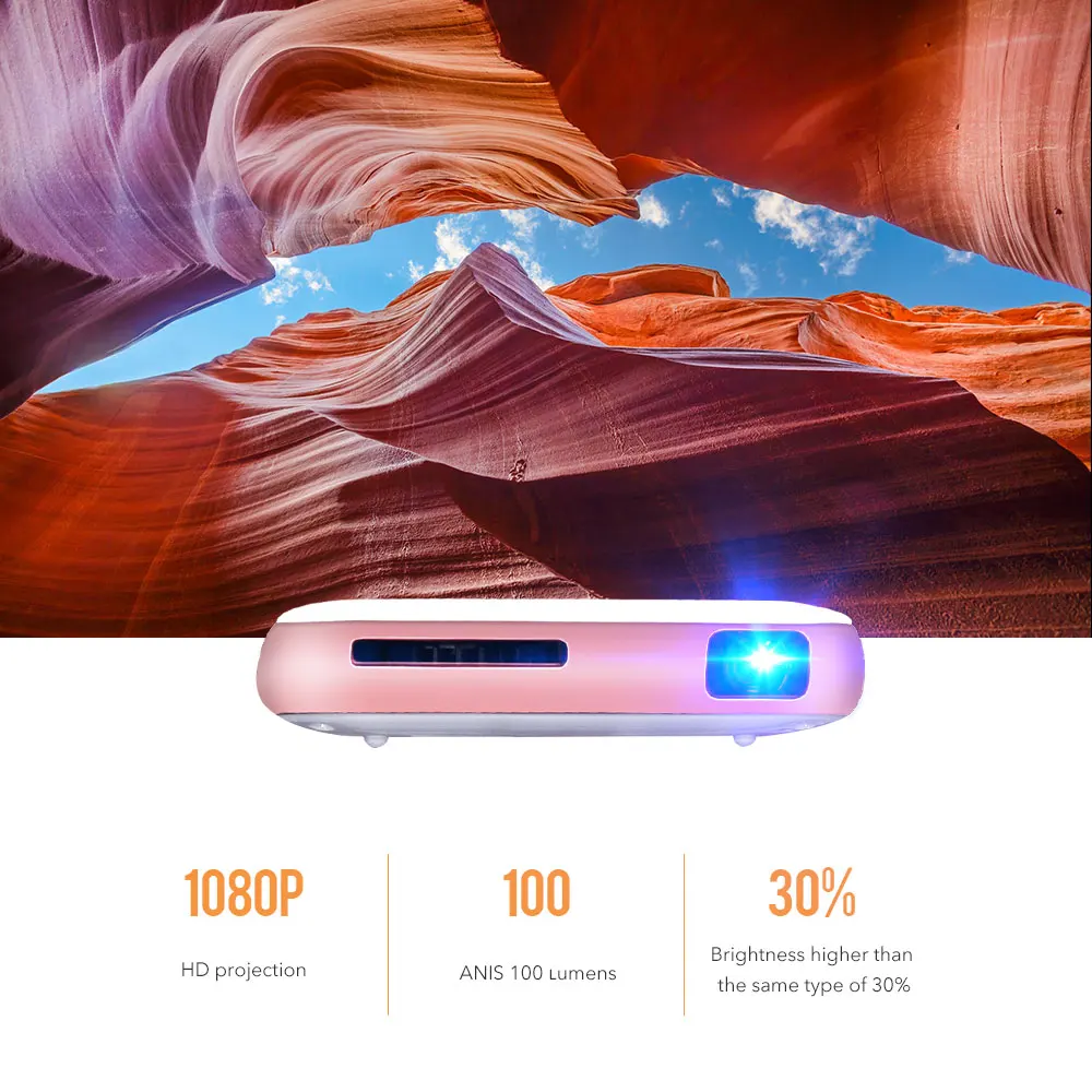 Winata Мини карманный проектор 1080 P HDMI DLP Wi-Fi смартфон Android OS Bluetoothbt4.0 proyector 5000 мАч