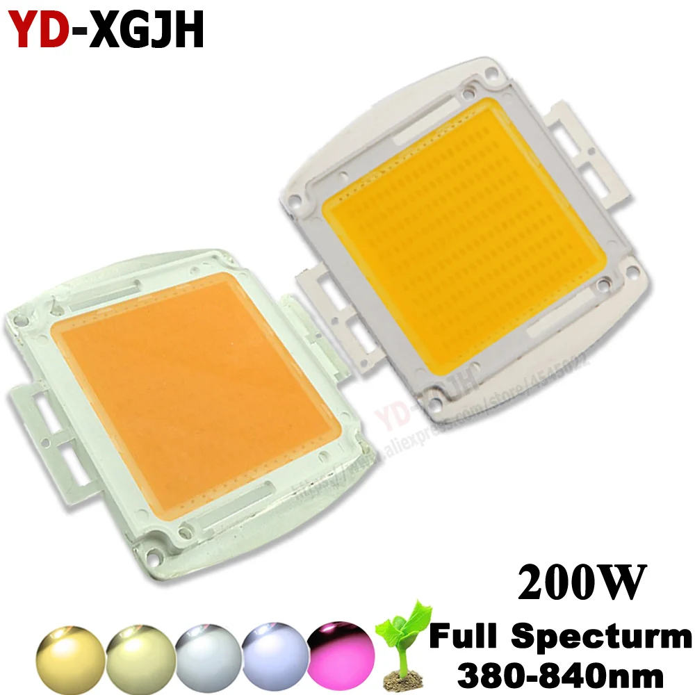 Высокая мощность 3000K 4000K 6000K 10000K 200W Grow LED полный спектр (розовый) белый 380 840nm для DIY