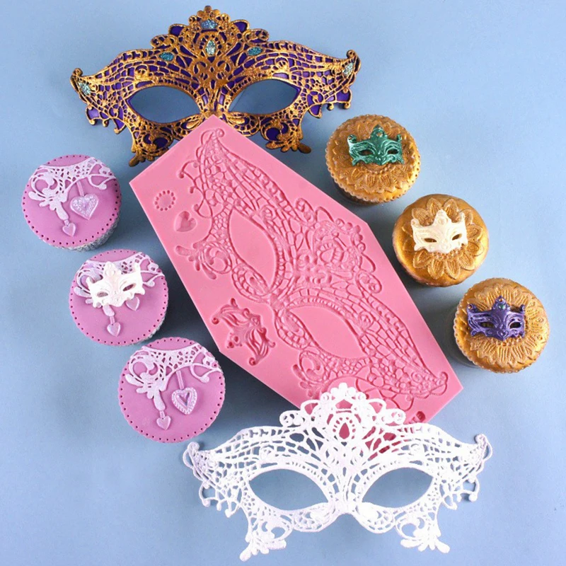 

Prom Lace Mask Silicone Mold Fondant Mould Cake Decorating Tools Chocolate Gumpaste Mold, Sugarcraft, Kitchen Gadgets