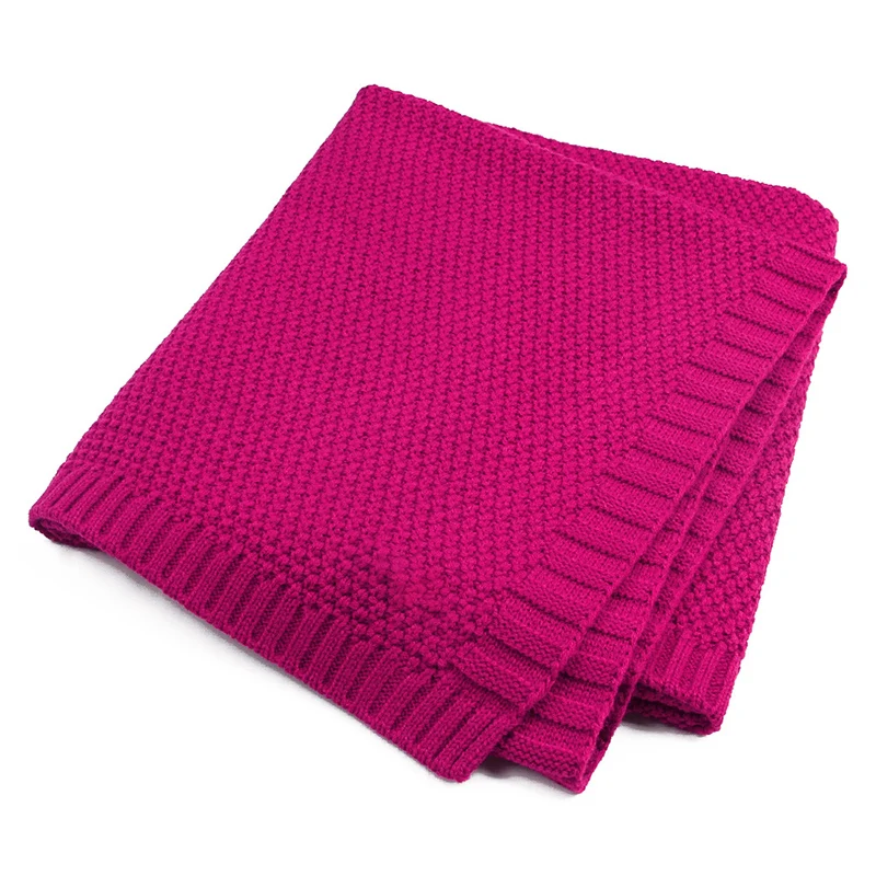 Deep Rose Red Новорожденный трикотажный хлопок для младенцев крючком одеяло s детское одеяло обёрточная бумага мягкая эластичная кроватка спальное постельное белье для мальчиков девочек детей - Цвет: Deep Rose Red