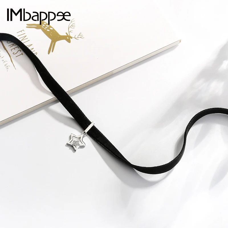 Imbappee S925 серебряная звезда колье короткое ожерелье цепь для женщины PBY N1C01