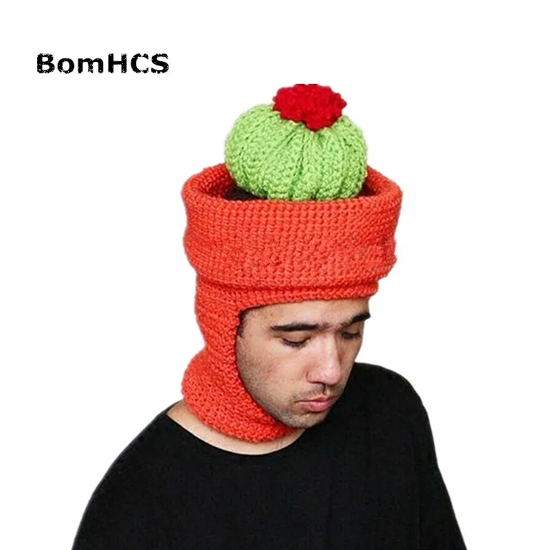 BomHCS Funny Beanie 100% Handmade Knit Hat Novetly Halloween Party Birthday Christmas Gift
