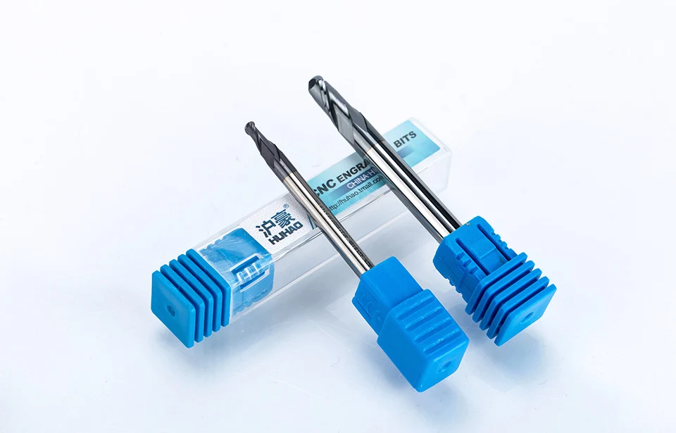 HUHAO 1pc 2 flutes Ball Nose Solid Carbide End mills CNC Milling Cutter HRC45 R0.5 0.75 1 1.75 3 5mm cnc tools milling cutter