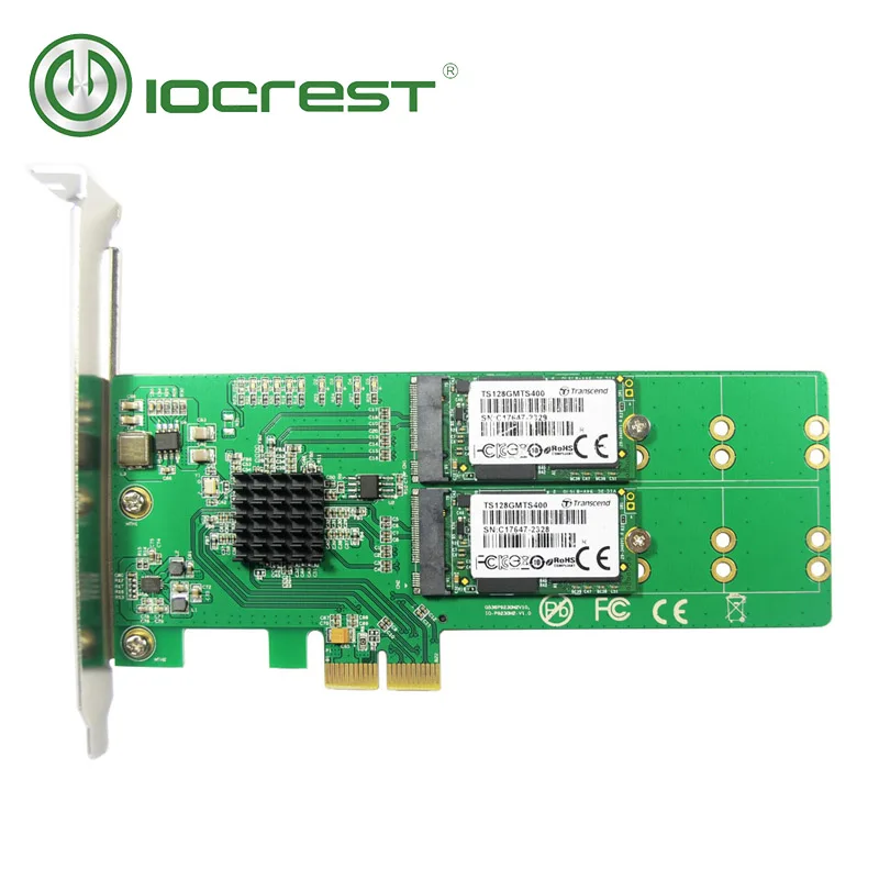 Адаптер для ключа IOCREST PCI Express на 4 x NGFF M.2 B поддержка карт 2280 2260 2242 и 2230 размер Marvell