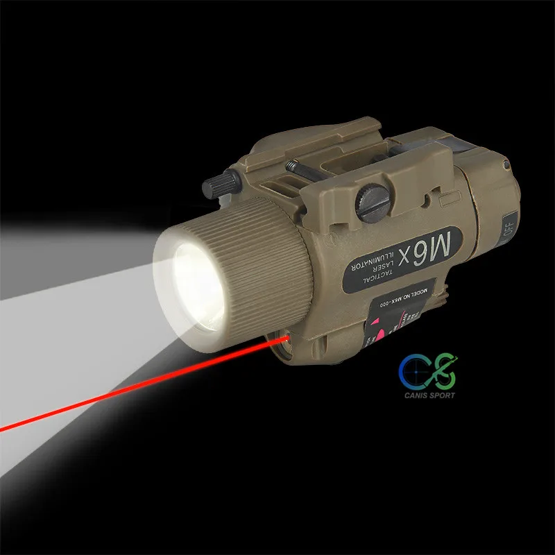 Тактический светильник TRIJICON M6, охотничий белый светильник с красным лазерным прицелом для охоты на открытом воздухе, gs15-0007R
