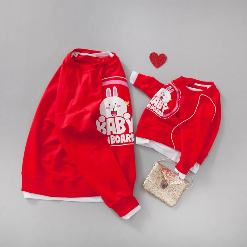 Новая семейная одежда для матери и дочери Мультяшные Семейные рубашки модная